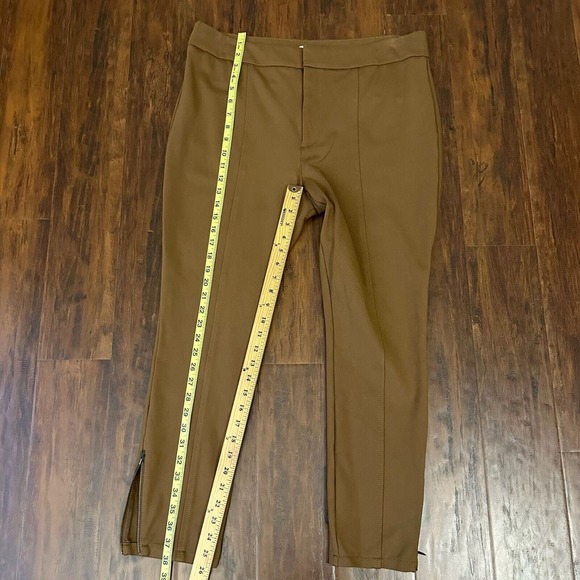 THE ESSENTIAL SLIM by ANTHROPOLOGIE Ankle Zip Trousers Pants Camel Brown - Picture 13 of 14